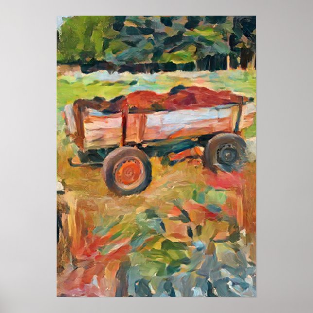  rural life manure cart, A.I. enhanced photo Poster (Front)