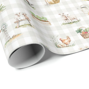 Rural living farming countryside wrapping paper