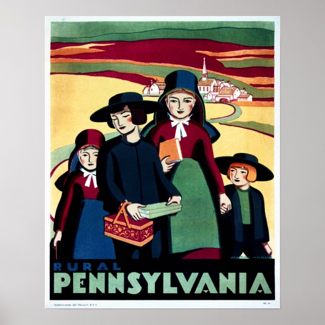RURAL PENNSYLVANIA Vintage Tourism Advertising WPA Poster (Front)