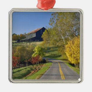 Rural road through Bluegrass region of Kentucky Metal Ornament