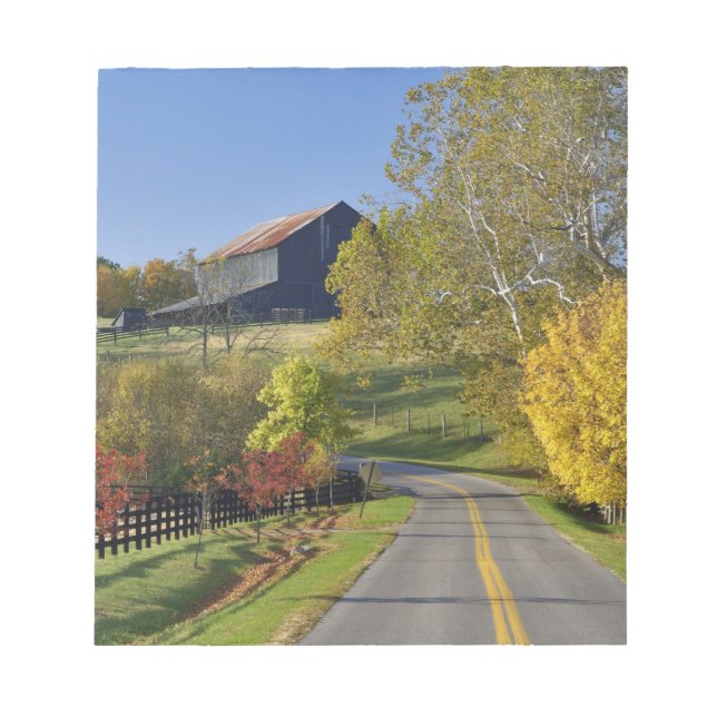 Rural road through Bluegrass region of Kentucky Notepad (Front)