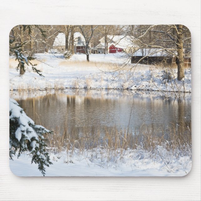 Rural Snow Scene Mouse Pad (Front)