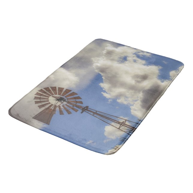 Rural Windmill Bath Mat Large (Angled)