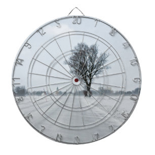Rural winter road dartboard