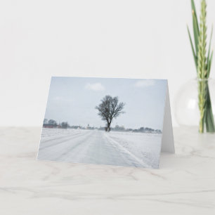 Rural winter road holiday card