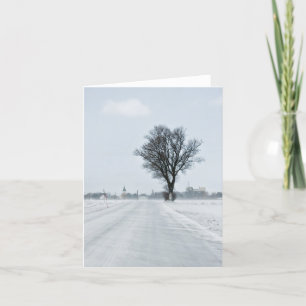 Rural winter road holiday card