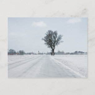 Rural winter road postcard