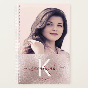 Ruse gold blush photo monogram planner