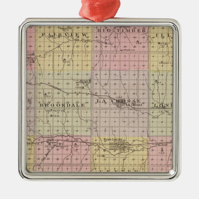 Rush County, Kansas Metal Ornament (Front)