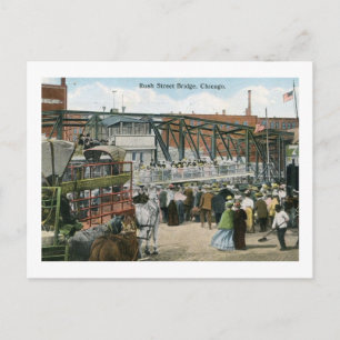 Rush St. Bridge, Chicago, Illinois Vintage Postcard