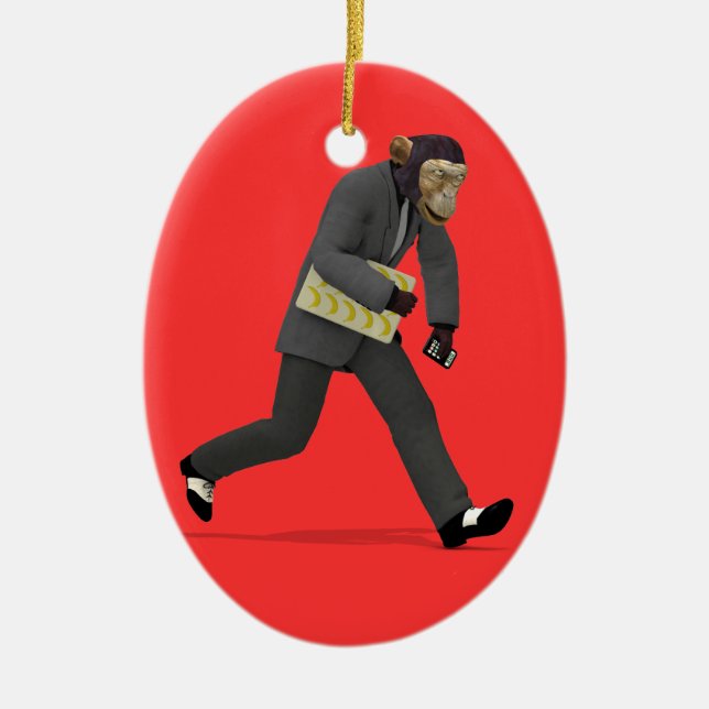 Rush To Monkey Business Ceramic Ornament (Front)