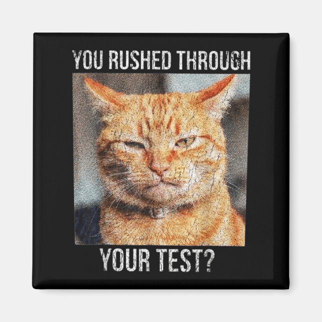 Rushed Through Test Funny Test Day Teacher Meme Magnet (Front)