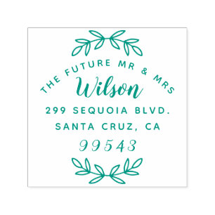 Rusic Script The Future Mr & Mrs Return Address Self-inking Stamp