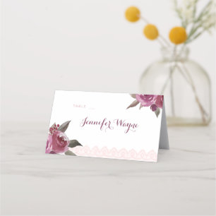 Russe aquarelle dentelle fleurie Mariage cartes de