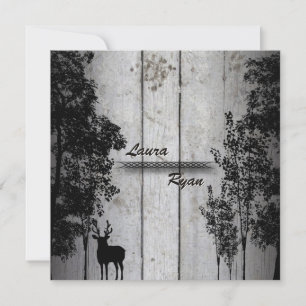 Russe Barne Board Deer & Tree Faire-part de mariag