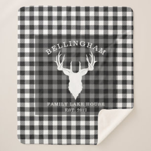 Russe Black White Lake House Plaid Famille