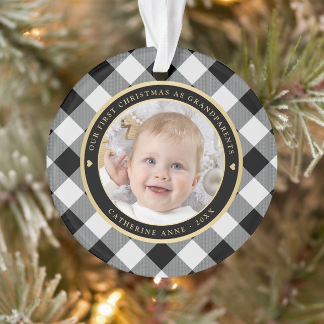 Russe Blanc Noir Plaid Premier Grand-Parents Photo (Arbre)