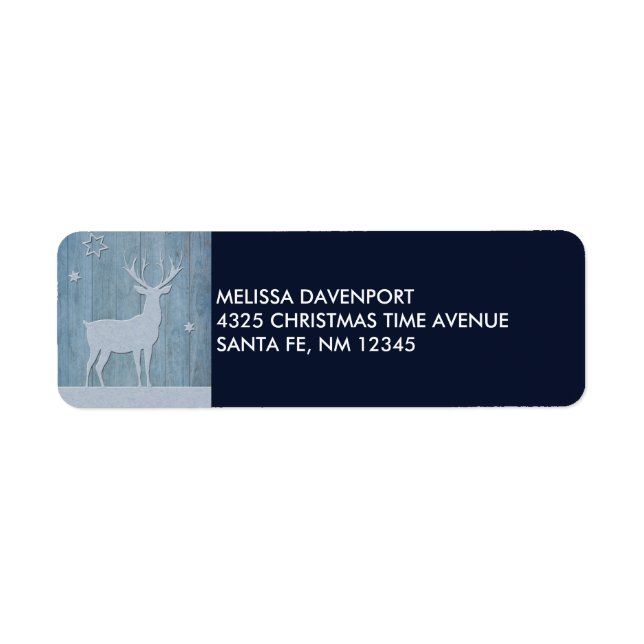 Russe Bleu Bois Reindeer Pays Noël (Devant)