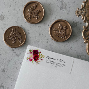 Russe Blush Bourgogne Floral Return Adresse