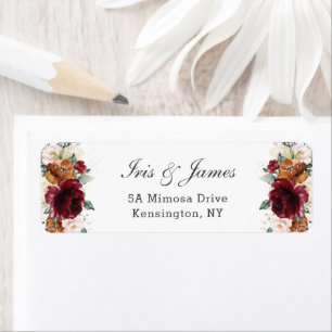 Russe Bourgogne Orange blanc ivoire Mariage floral