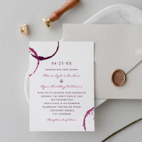 Russe Bourgogne Vin Stain Faire-part de mariage