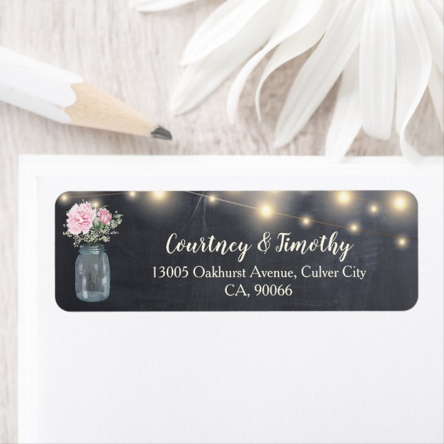 Russe Chalkboard Peony Floral Mason Jar | (En situation)
