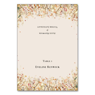 Russe Chute Beige Mariage pliable Carte Place