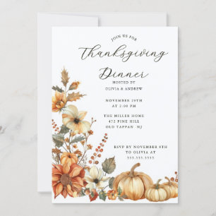 Russe Citrouille Thanksgiving Diner Invitation