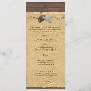 Russe Country Cowboy Casquette Barbed Mariage Menu