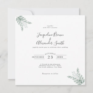 Russe Eucalyptus Faire-part de mariage de calligra
