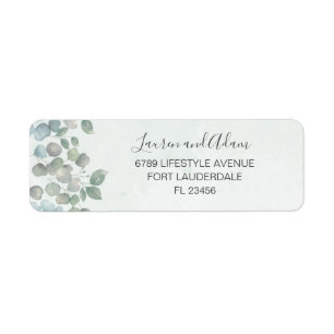 Russe Eucalyptus Sage Étiquette de adresse vert