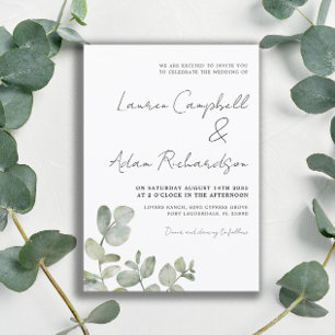 Russe Eucalyptus Sage Green Faire-part de mariage