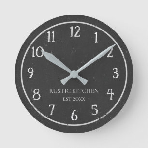 Russe Faux Chalkboard Black Wall Horloge