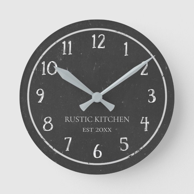 Russe Faux Chalkboard Black Wall Horloge (Recto)