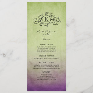 Russe Green et Purple Bohemian Mariage Menu