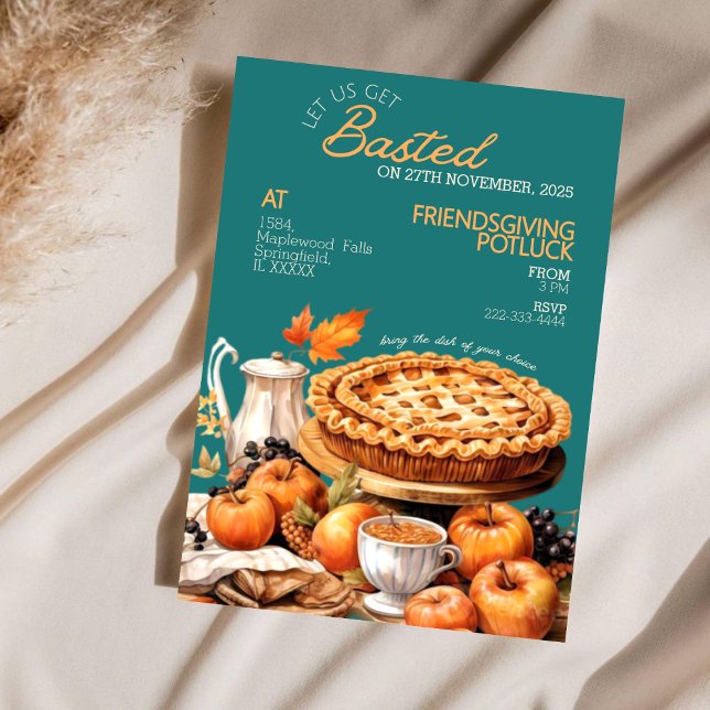 Russe Harvest Friendsgiving Potluck Invitation (Créateur téléchargé)