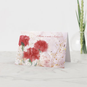 Russe. Je t'aime maman. Carte de fête des mères