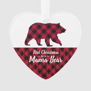 Russe Mama Bear Red Buffalo Plaid Photo