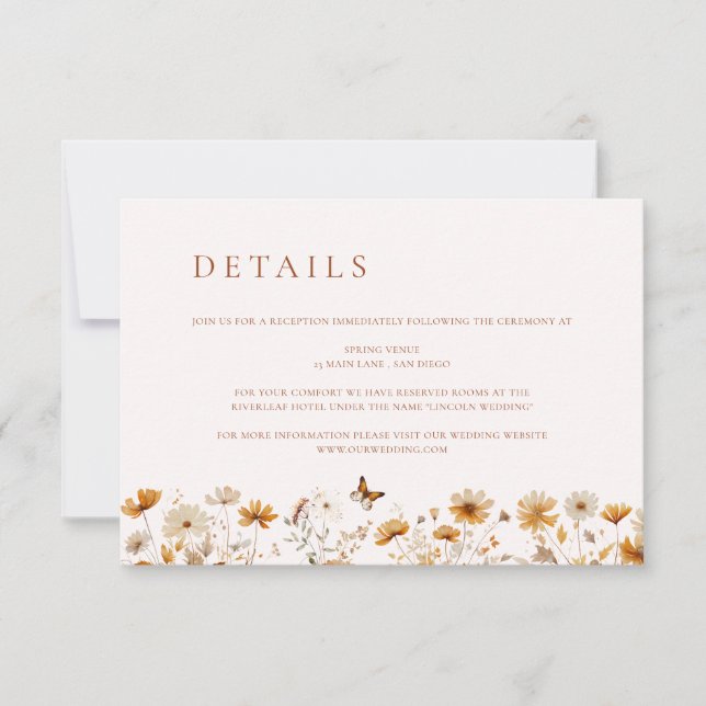 Russe Mariage Fleur sauvage Détails Carte de boîti (Devant)