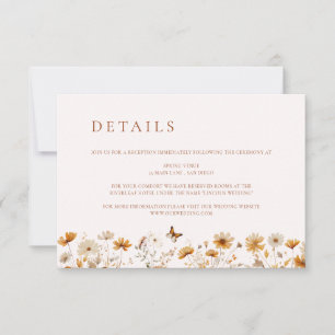 Russe Mariage Fleur sauvage Détails Carte de boîti