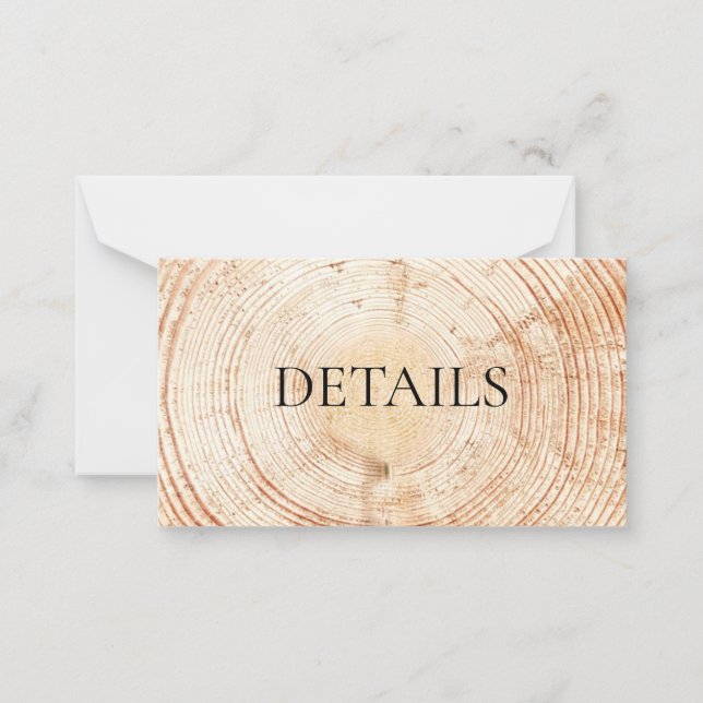 Russe Mariage Wood Grain Détails Code QR Modèle (Devant)
