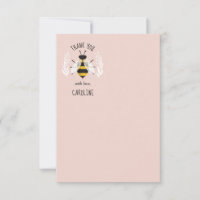 Russe Miel Abeille Rose Plat Merci Carte Note