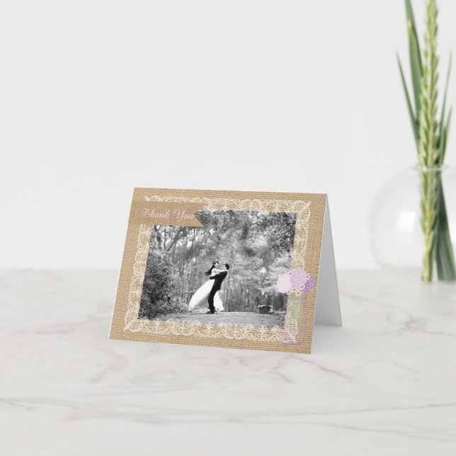 Russe Pays Burlap Mariage Merci (Devant)