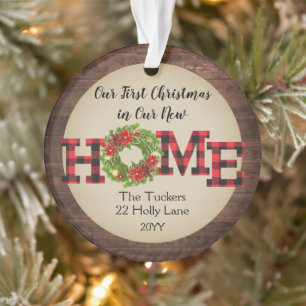 Russe Première maison de Noël Wreath Photo Plaid