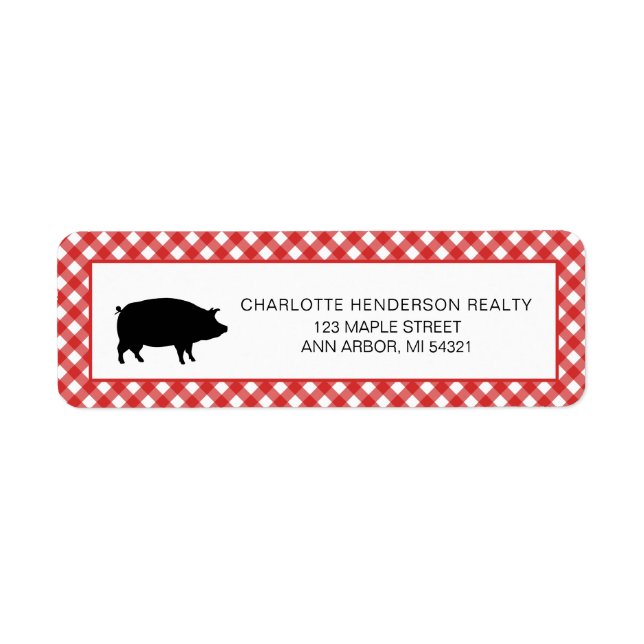 Russe Red Checker Farm Pig Party (Devant)