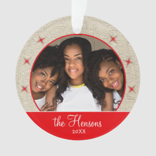 Russe Red Snowflake Photo Christmas Keepsaké