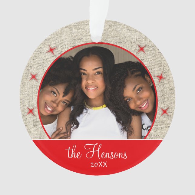 Russe Red Snowflake Photo Christmas Keepsaké (devant)