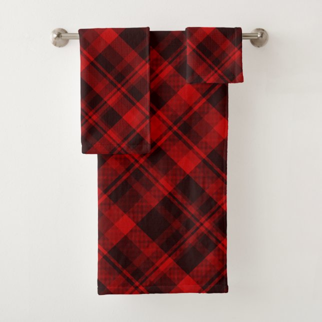 Russe Rouge Noir Plaid Ferme Tartan Noël (En situation)