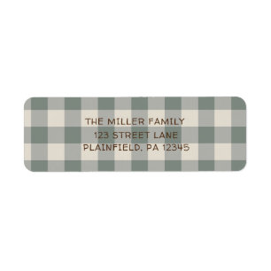 Russe Sage Buffalo Plaid Adresse de retour