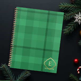 Russe Tartan Forest Vert Monogramme Or